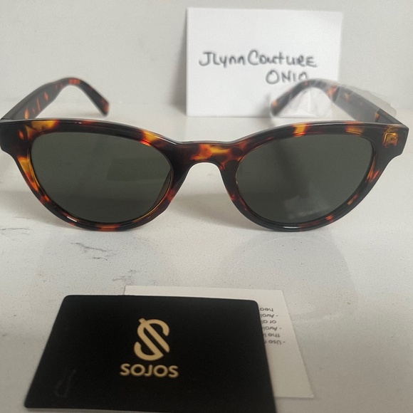 NEW TORTISHELL CAT EYE Polarized SUNGLASSES,NEW Sojos Sunglasses case/box - Picture 2 of 5